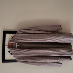 Max Studio Wool & Yak Blend Cozy Open-Front Cardigan Sweater